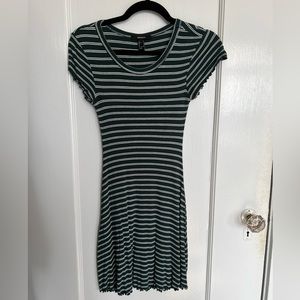 Forever21 Green white stripes dress